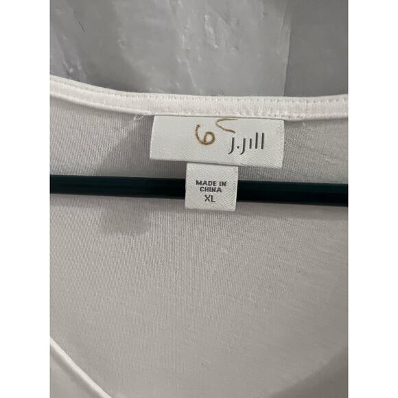 J JILL SS VNECK COTTON/MODAL TEE/TUNIC-XL-WHITE Minimalist Closet Staple - Picture 2 of 5